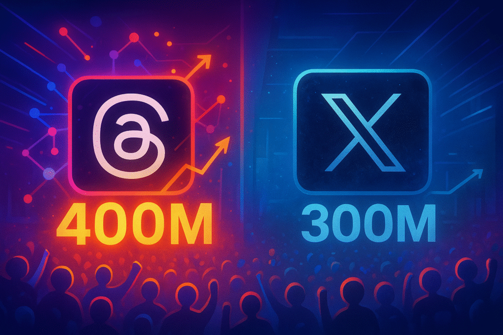 Threads 400 million users, Threads vs X, Threads growth, monthly active users Threads