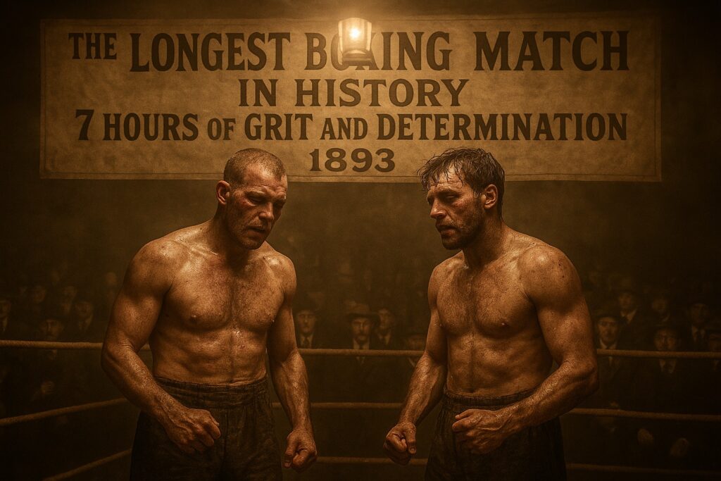 longest boxing match, Jack Burke, Andy Bowen, 1893 boxing fight, New Orleans boxing, boxing history, endurance sports, historic sports events