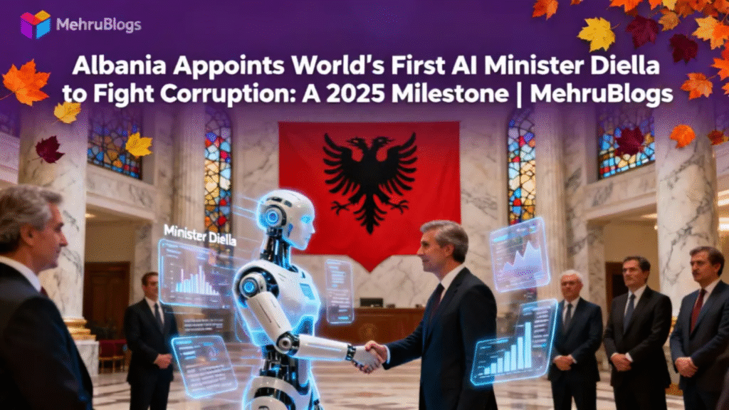 AI minister Albania, Diella AI, Edi Rama AI appointment, world first AI minister, Albania corruption fight, e-Albania platform, AI in government 2025