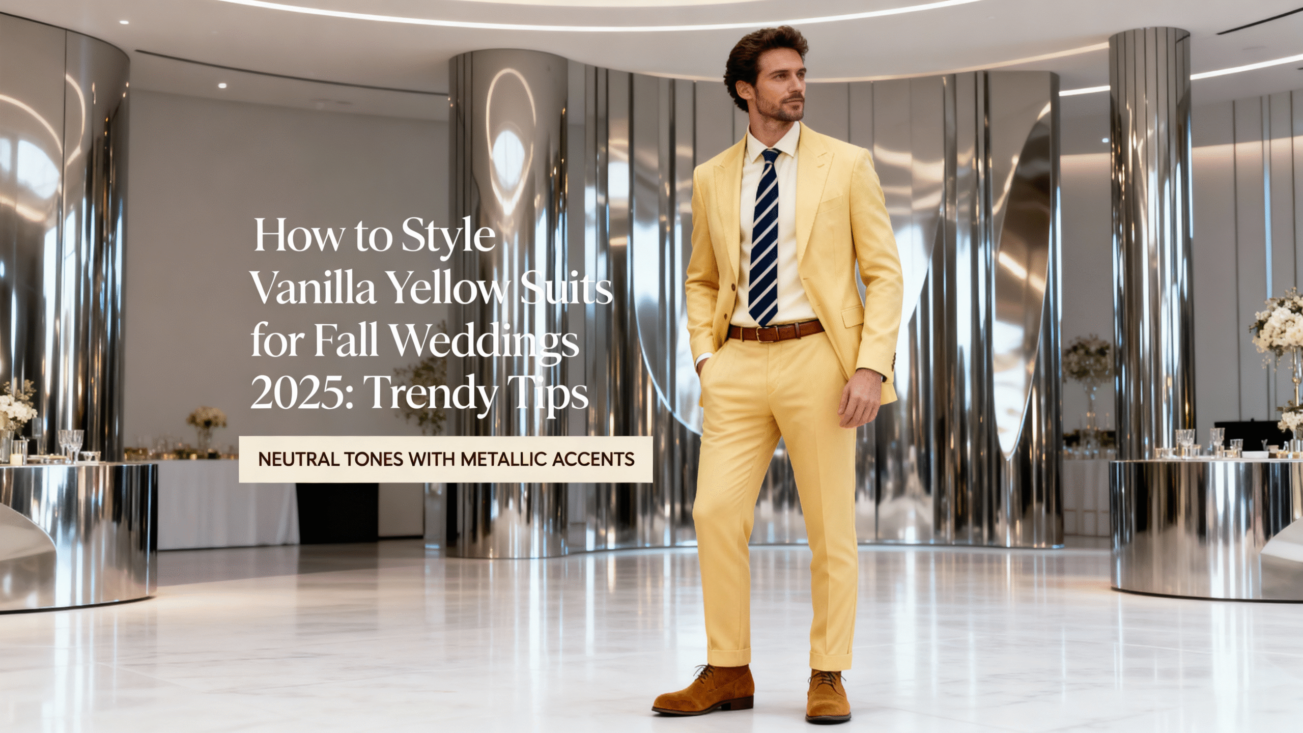 How to Style Vanilla Yellow Suits for Fall Weddings 2025:  Trendy Tips