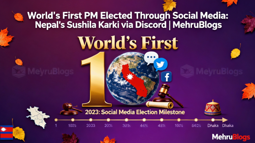 World's First PM Elected Through Social Media: Nepal's Sushila Karki via Discord 1 social media election, Nepal PM elected via Discord, Sushila Karki Nepal, Gen Z protests Nepal, anti-corruption movement Nepal