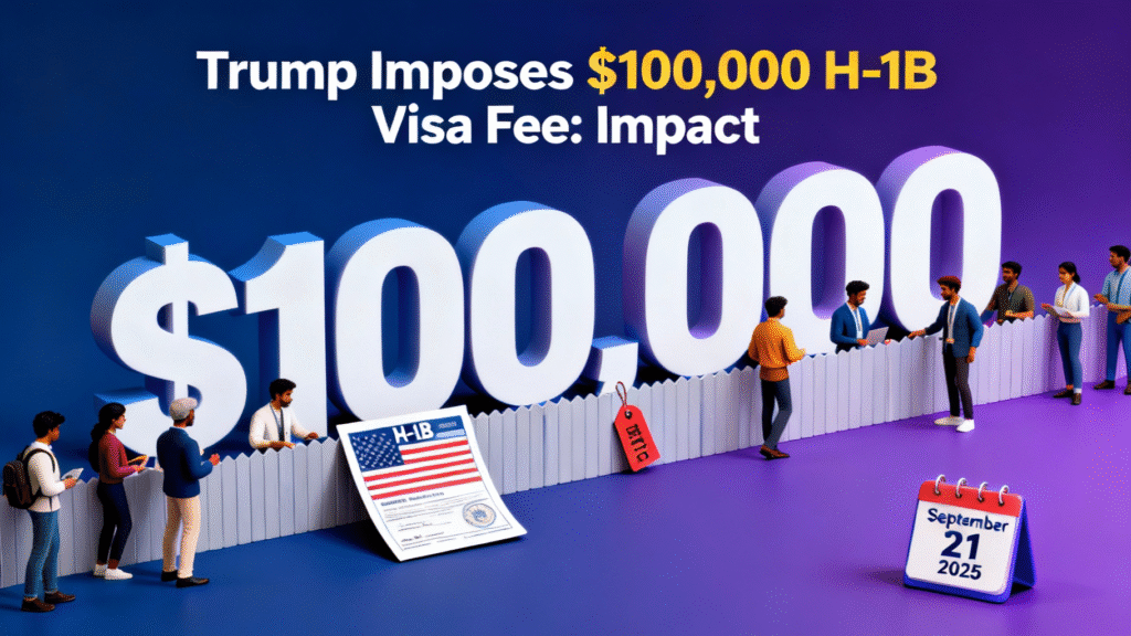 H-1B visa fee, $100,000 H-1B fee, Trump H-1B policy, H-1B visa changes 2025, US immigration news, impact of H-1B fee increase, alternatives to H-1B visa.